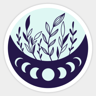 Flower Moon Silhouette Sticker